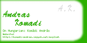 andras komadi business card