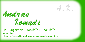 andras komadi business card